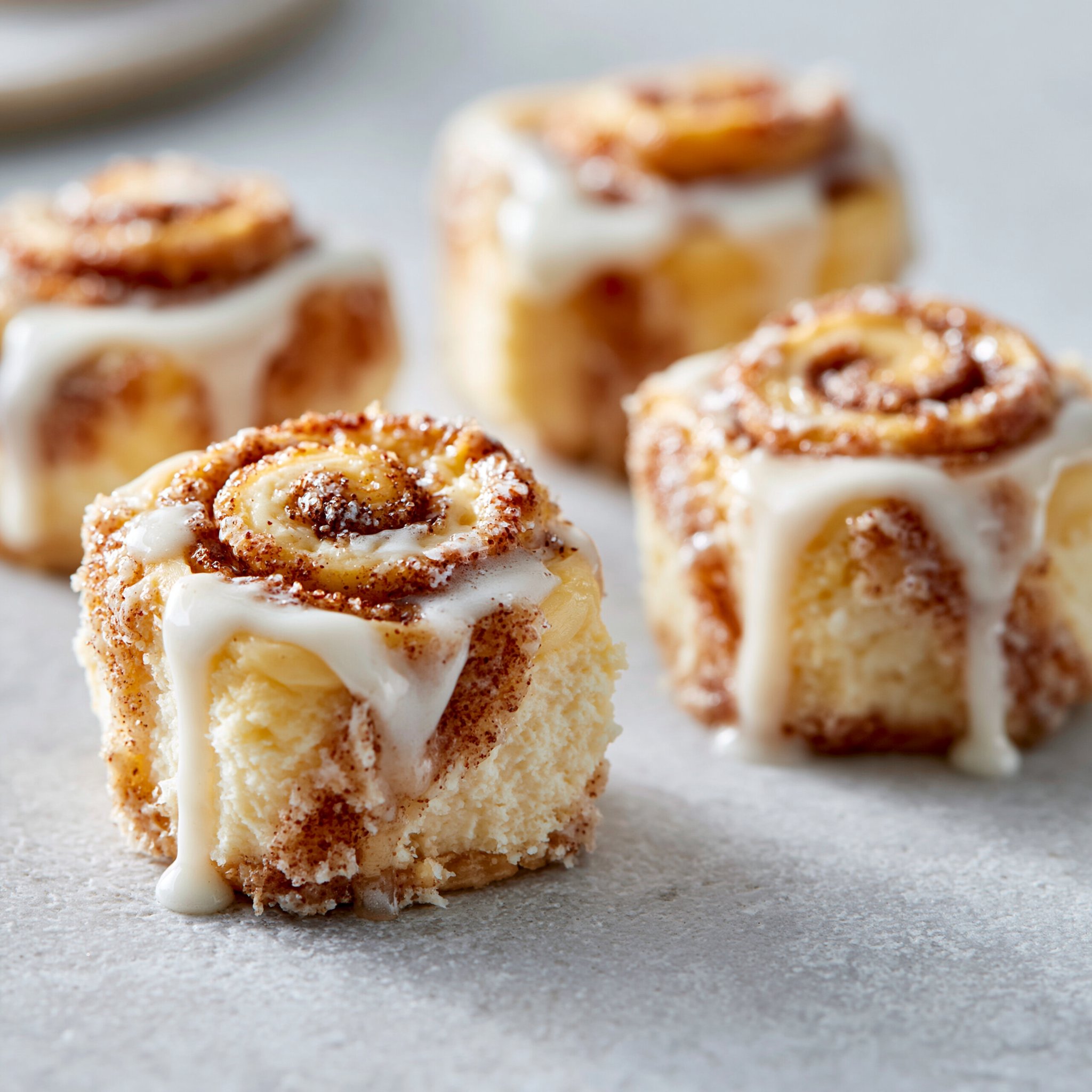 Cinnamon Roll Cheesecake Bites