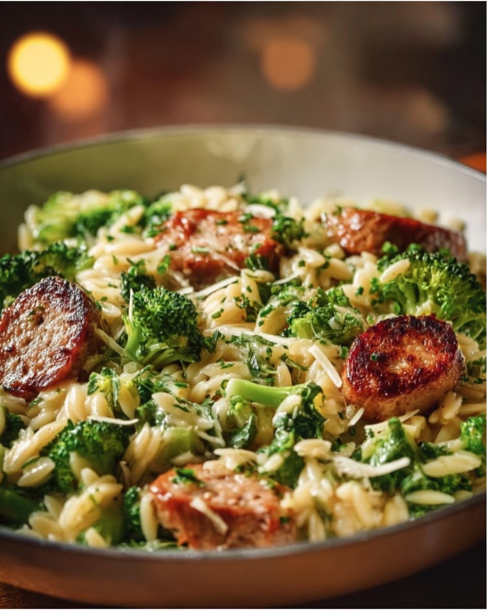 Chicken Sausage and Broccoli Orzo