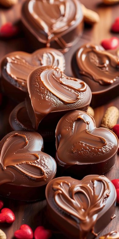 Cœurs au chocolat beurre cacahuète