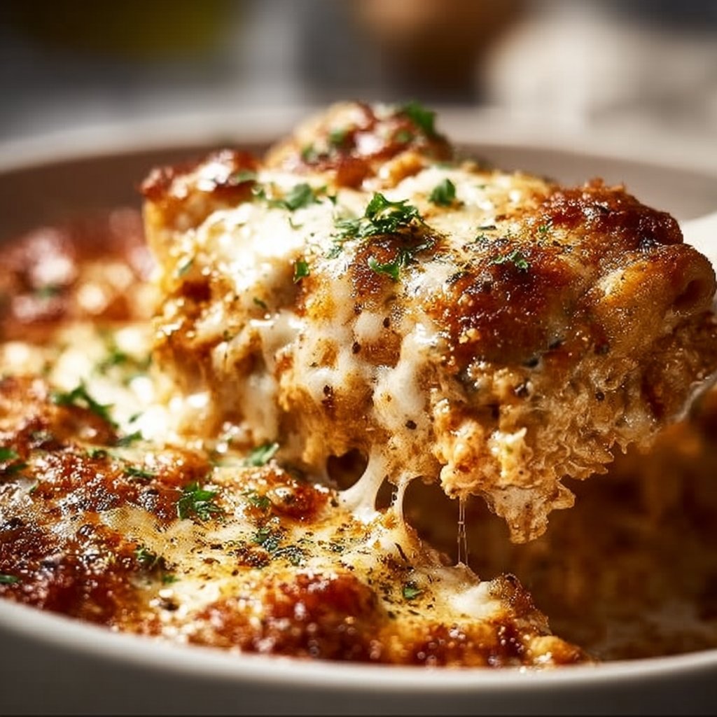 Hearty High Protein Chicken Parmesan Casserole