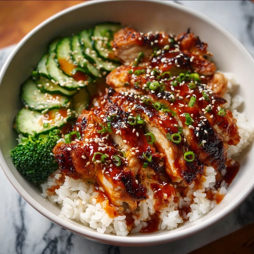 Sticky Chicken Rice Bowls