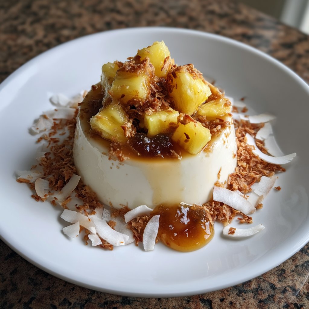 Toasted Coconut Panna Cotta with Pineapple Compote 4 Toasted Coconut Panna Cotta with Pineapple Compote