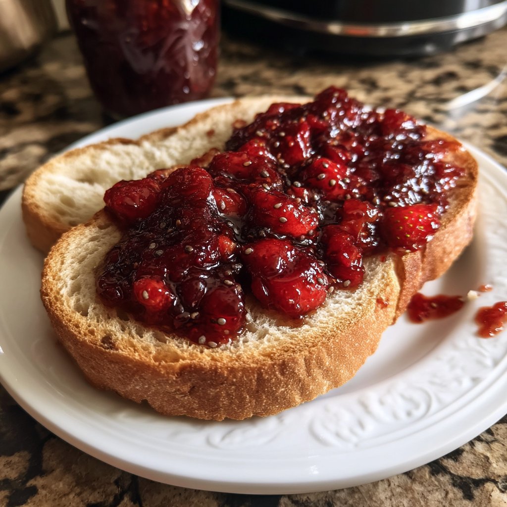 Chia Seed Jam on Whole Wheat Toast