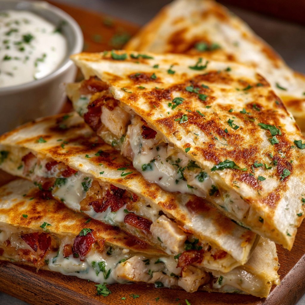 Easy Chicken Bacon Ranch Quesadilla