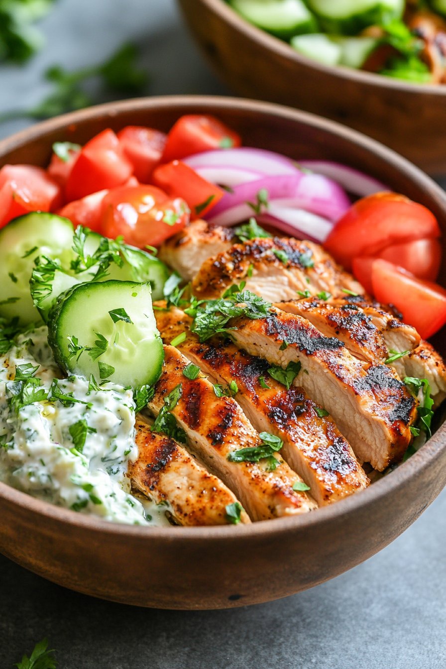 Greek Chicken Tzatziki Bowls