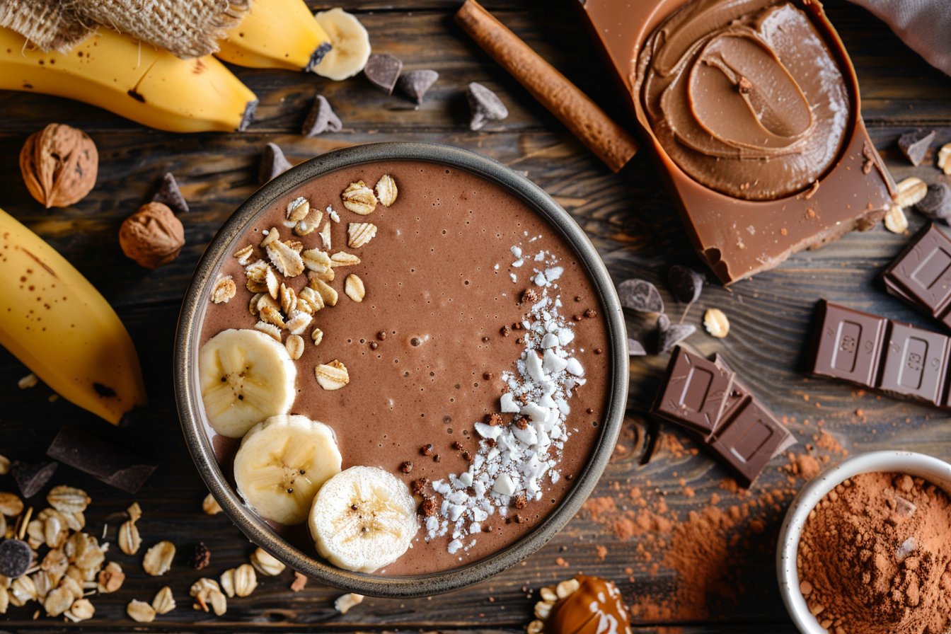 Chocolate Peanut Butter Smoothie Bowl Recipe