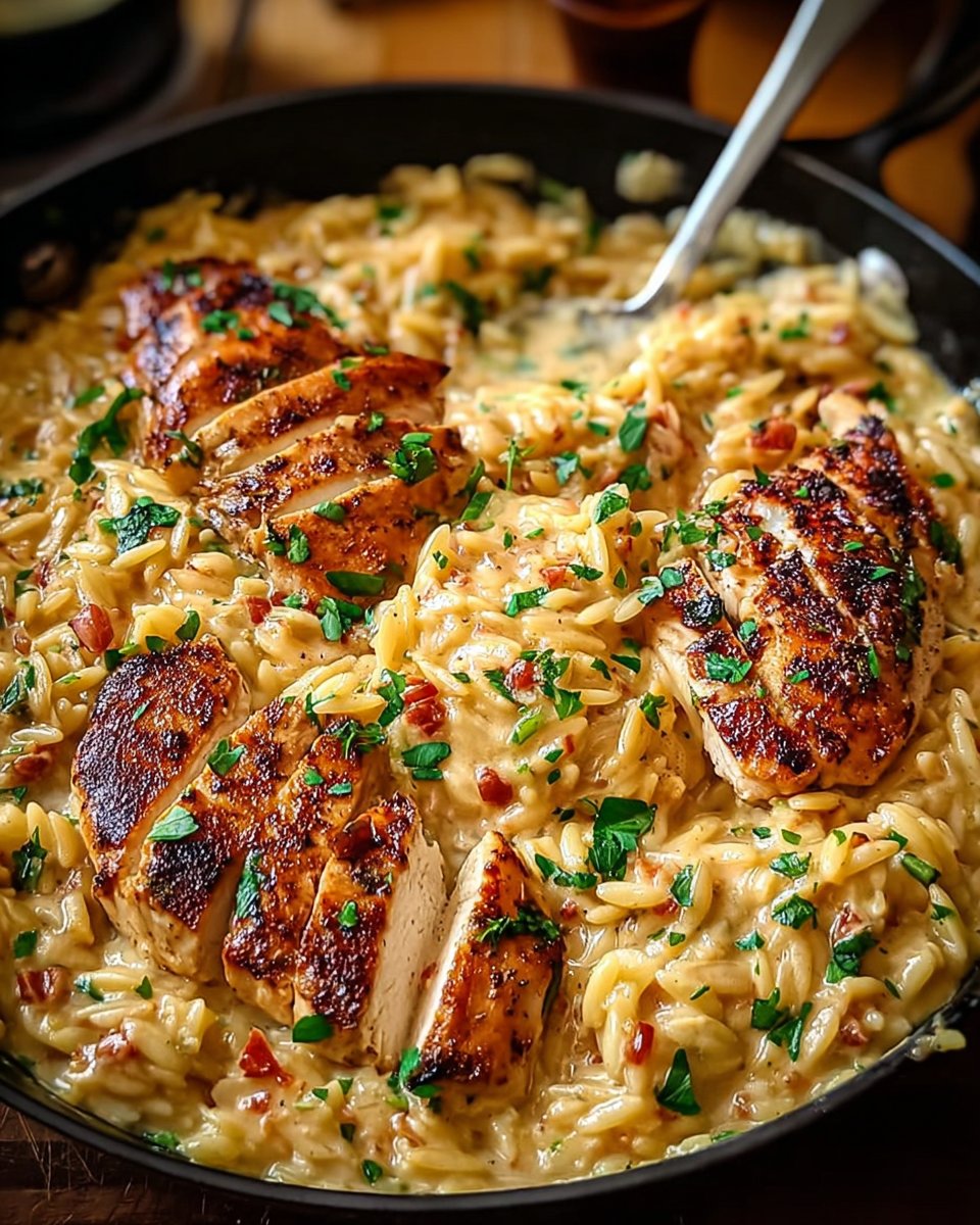 Comforting One-Pot Cajun Chicken Alfredo Orzo