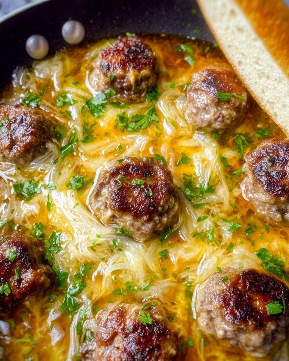 French Onion Meatballs