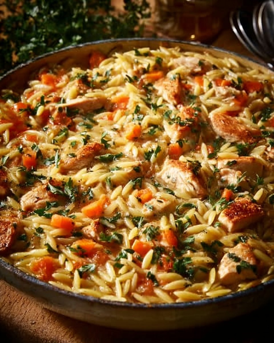 Creamy Chicken Pot Pie Orzo