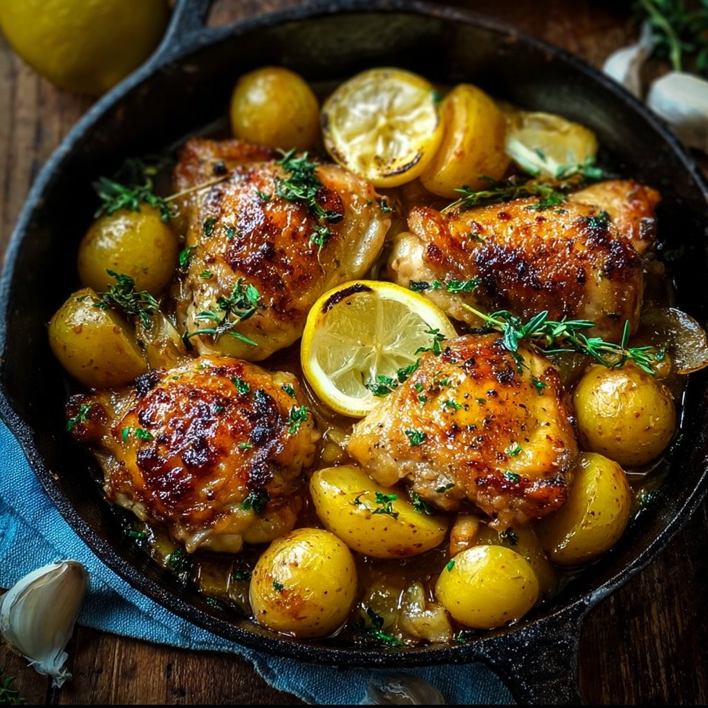 Lemon Garlic Chicken with Potatoes