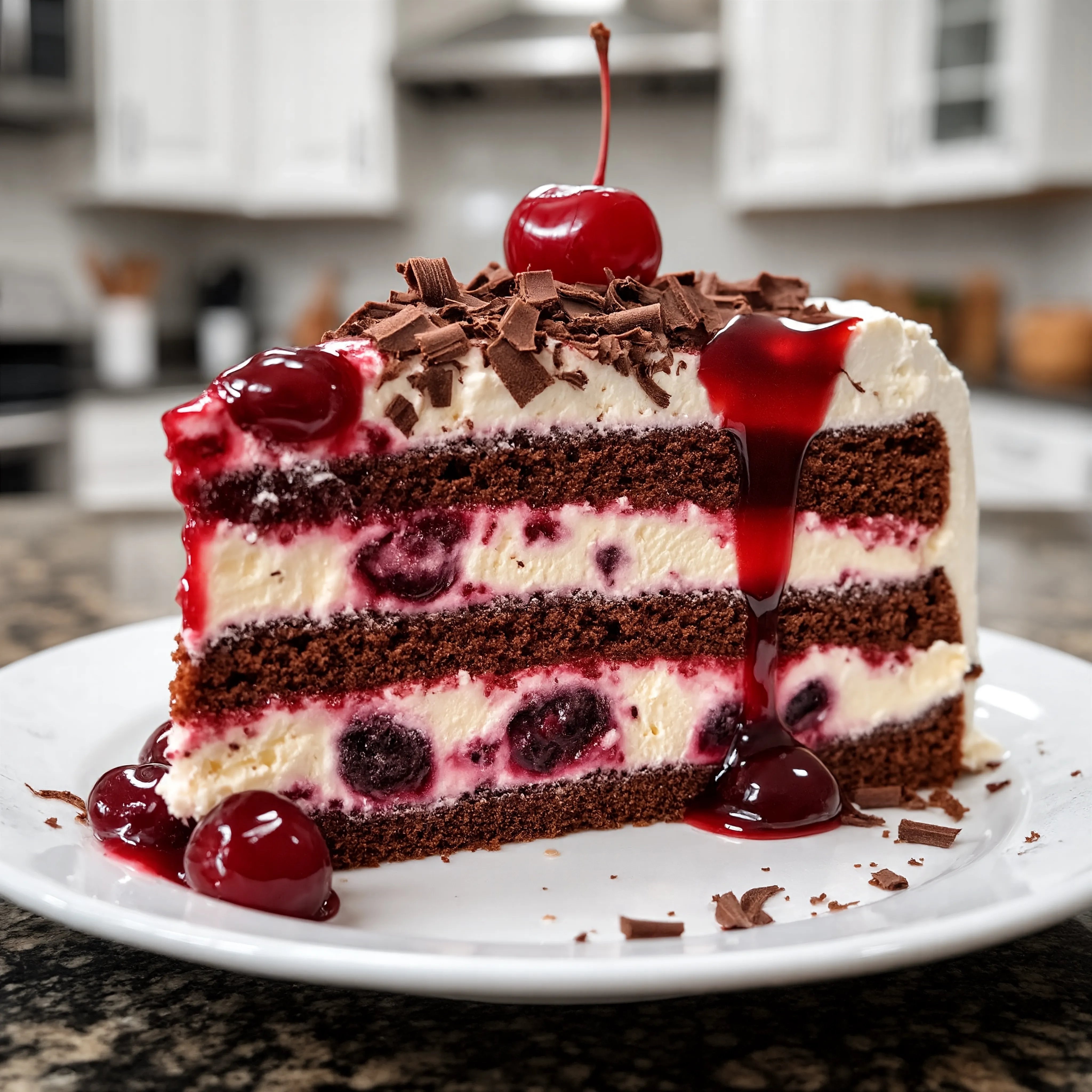 Homemade Black Forest Ice Cream Cake