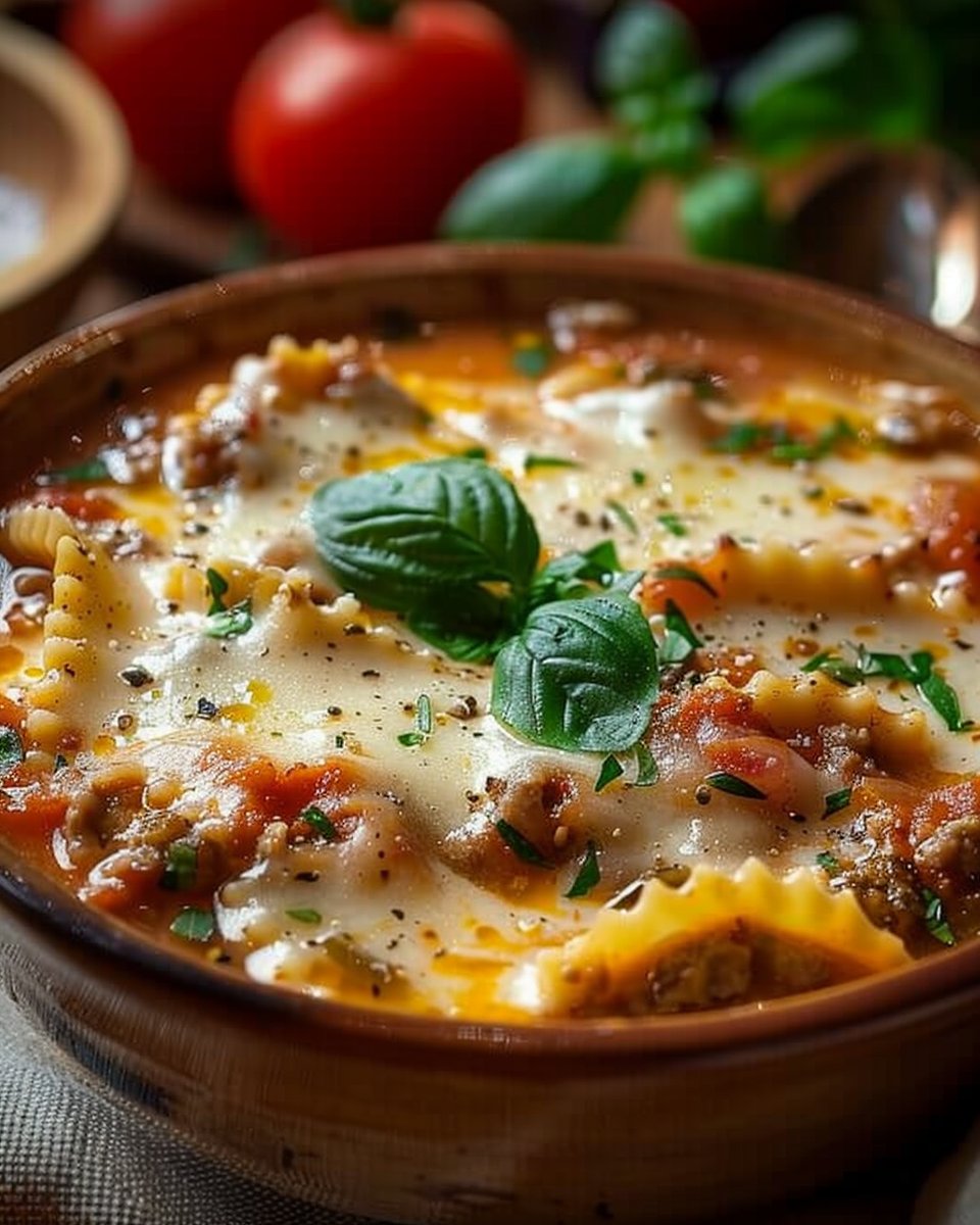 Savory Italian Lasagna Soup