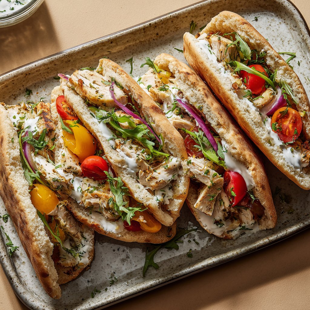Sheet Pan Chicken Pitas with Herby Ranch