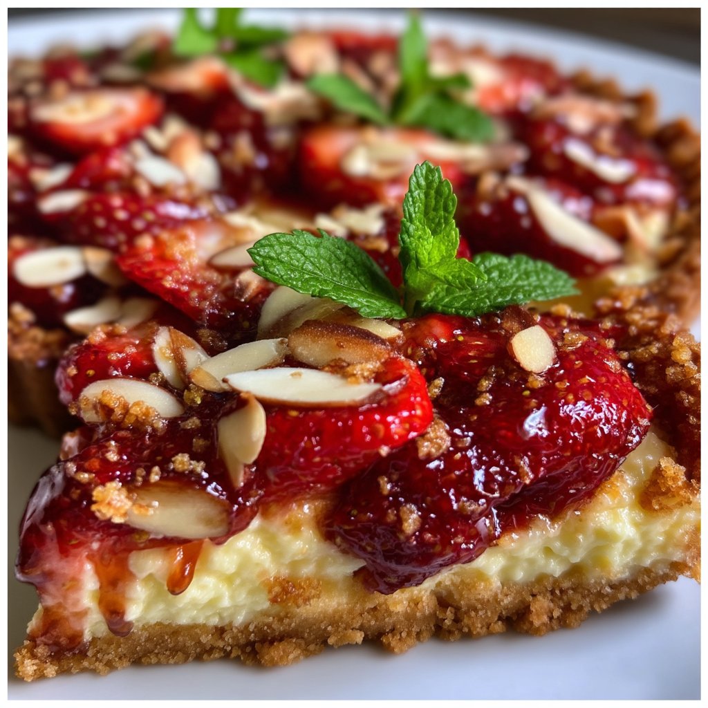 Strawberry Almond Ricotta Tart