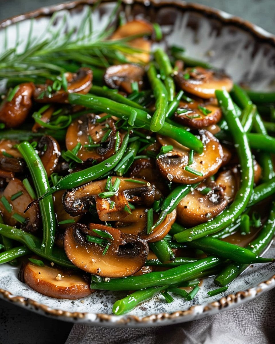 Sautéed Mushrooms and Green Beans