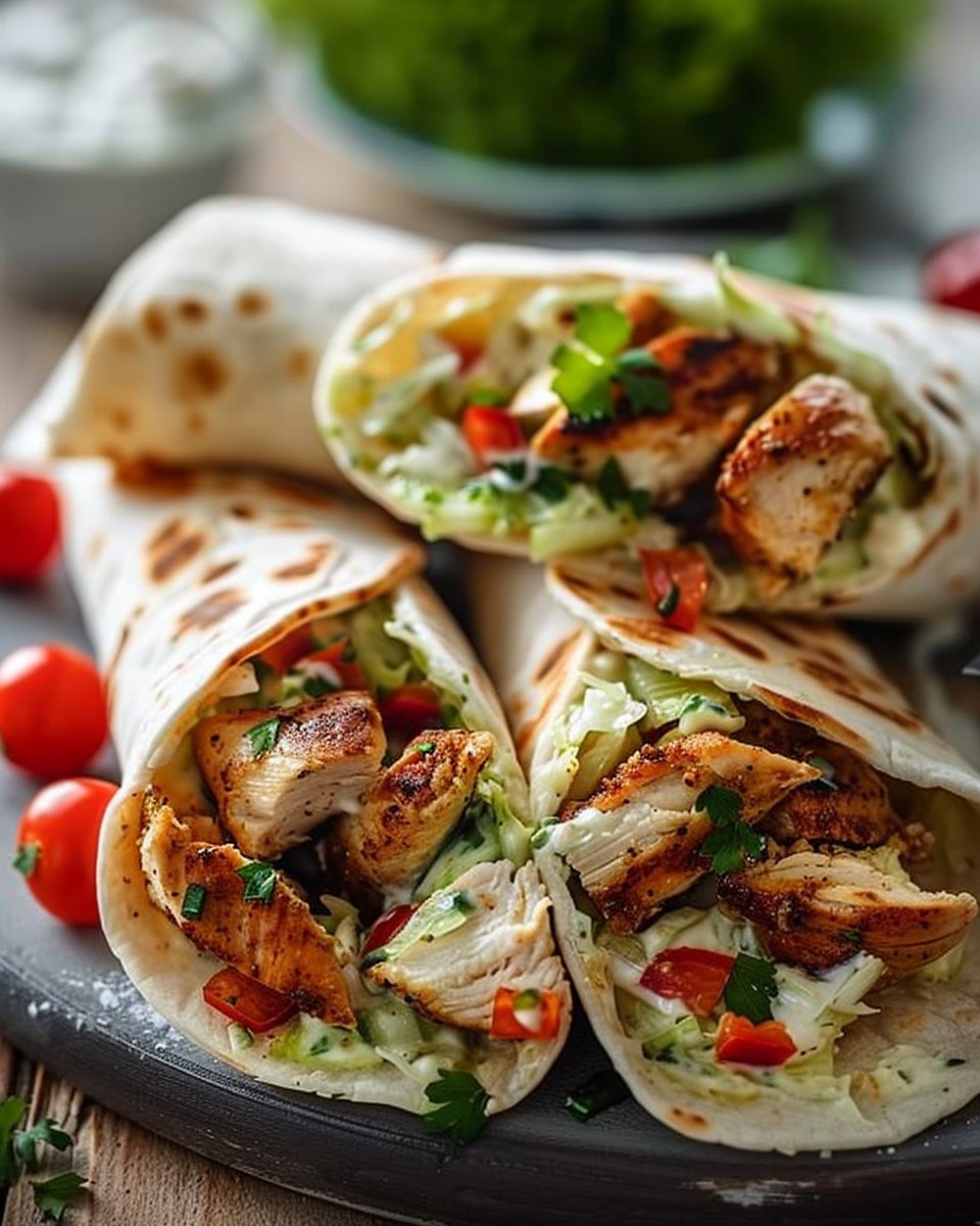 Garlic Chicken Wraps 3 Garlic Chicken Wraps