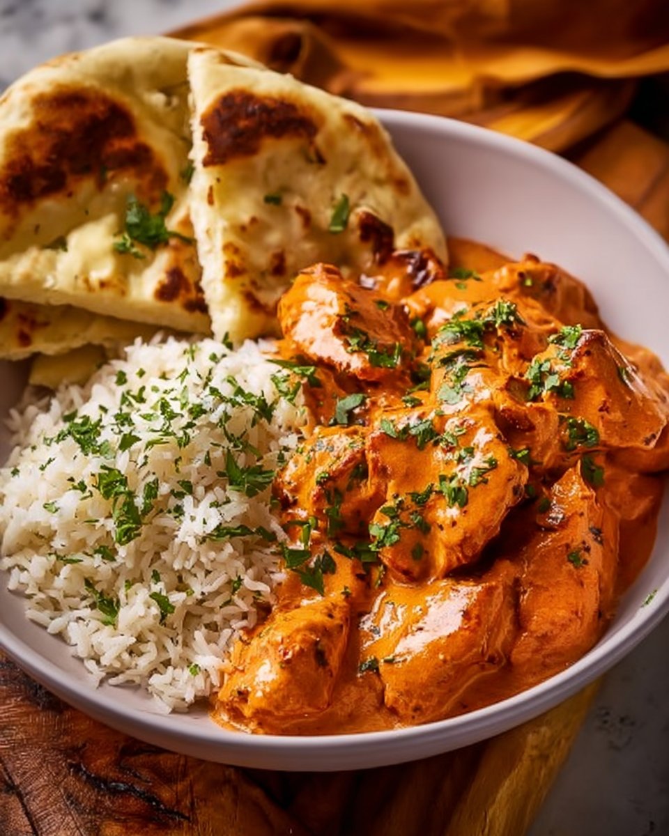 Easy & Creamy Homemade Butter Chicken with Naan Bread