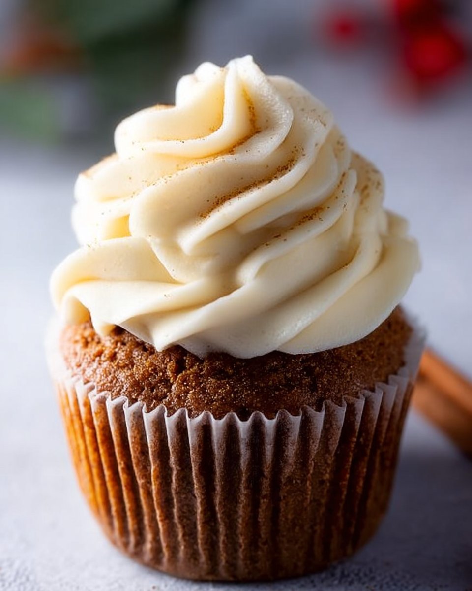 Gingerbread Cupcakes with Eggnog Buttercream Frosting