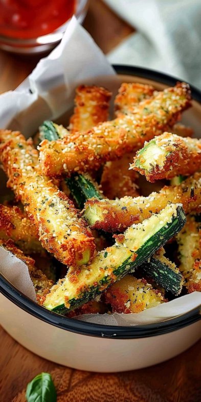 Fried zucchini in healthy batter
