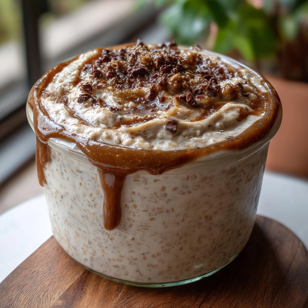 Espresso Overnight Oats with Mascarpone Swirl