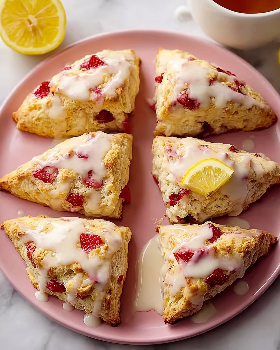 Strawberry Lemon Cream Scones