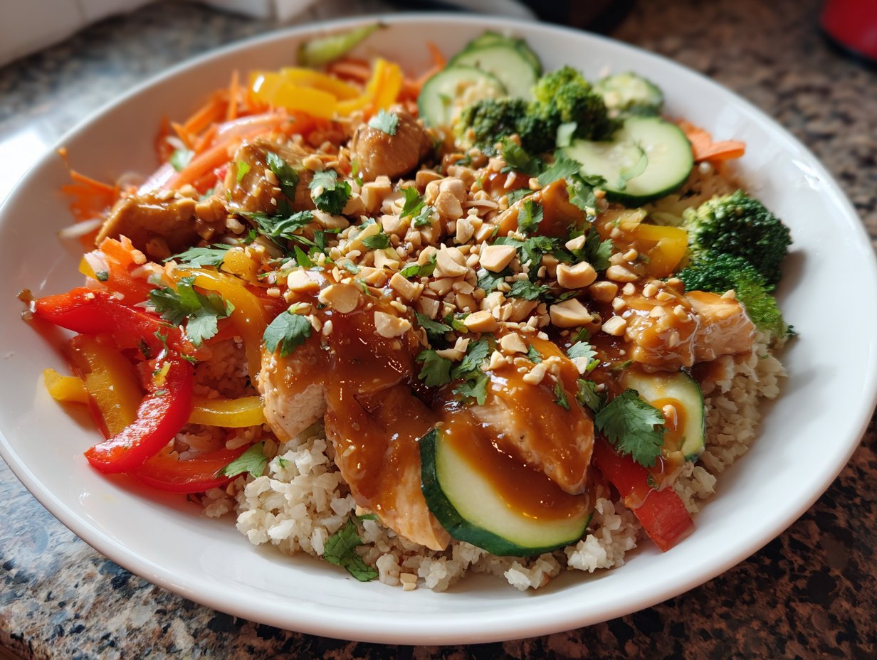 Thai Peanut Chicken Buddha Bowl