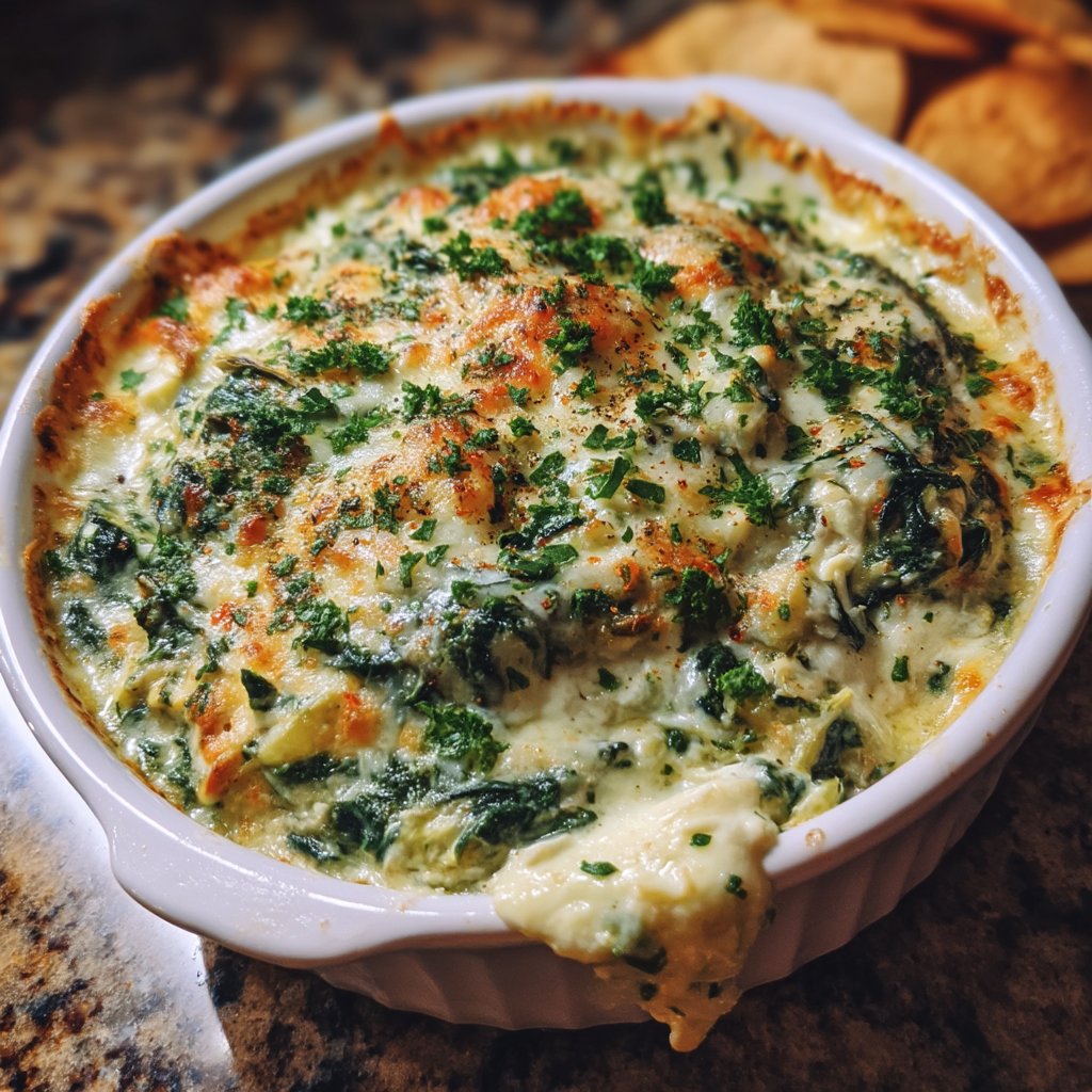Warm Spinach & Artichoke Dip (Lightened Up)