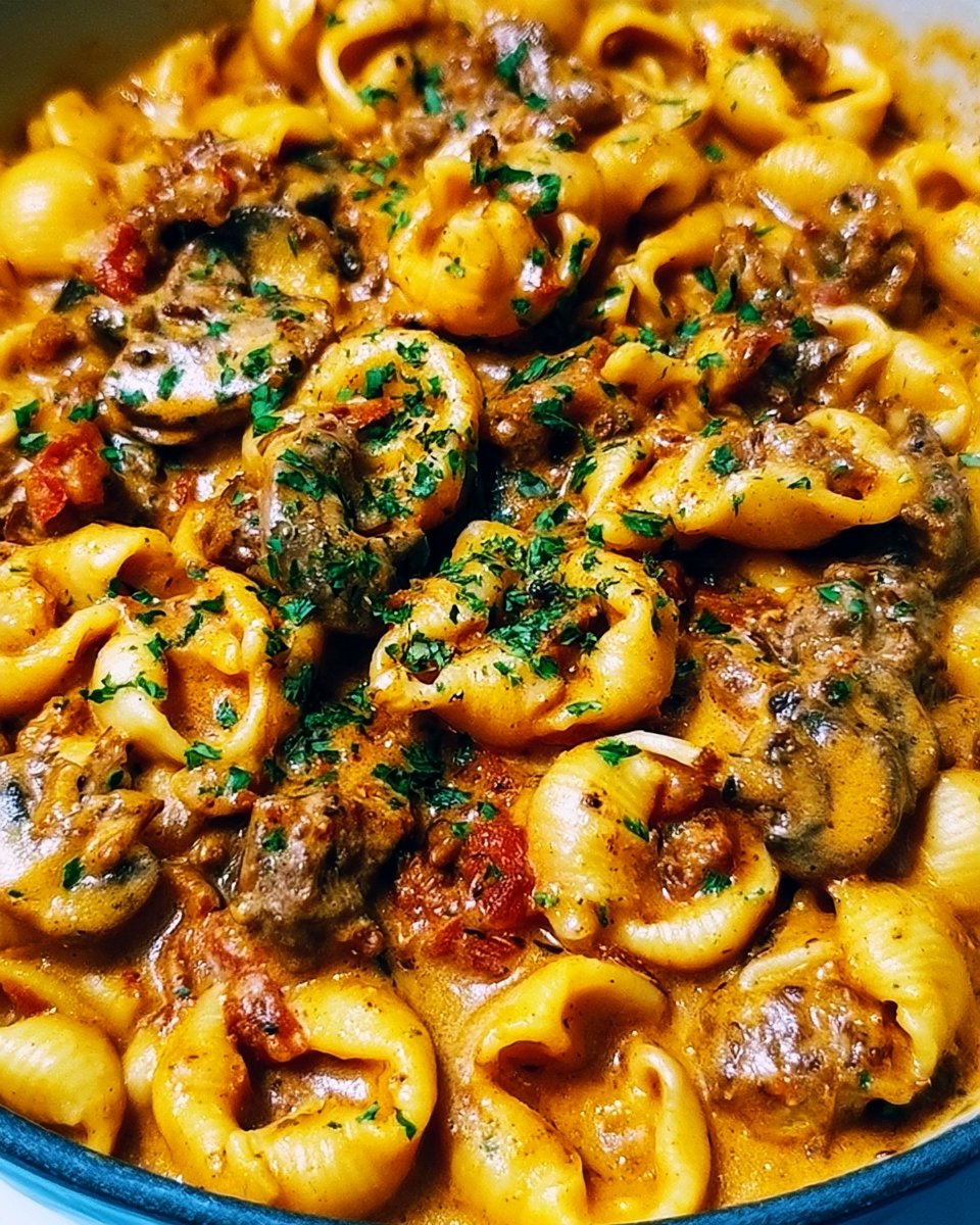 Creamy Beef and Shells Pasta