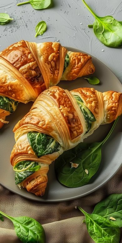 Recette croissants aux épinards et fromage à la friteuse à air