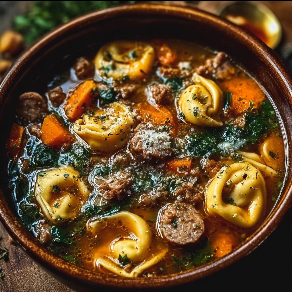Cozy Autumn Tortellini Soup with Sausage for Chilly Nights