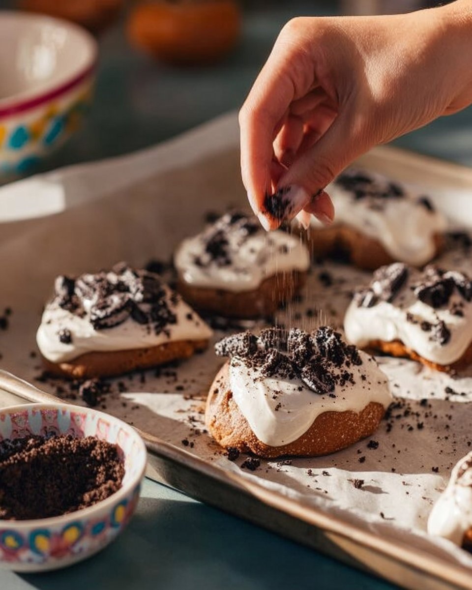 Glazed Cookies and Cream Scones
