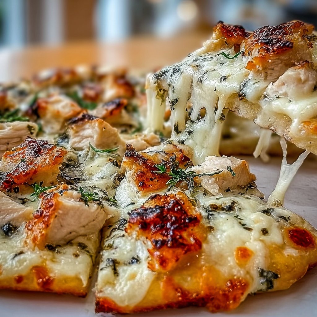 Creamy White Chicken Pizza