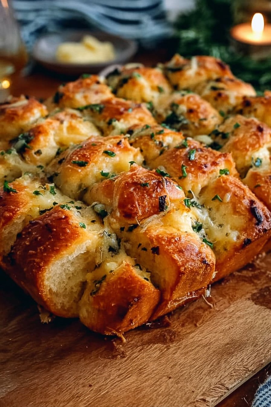 Cheesy Pull Apart Garlic-Butter Christmas Tree Bread