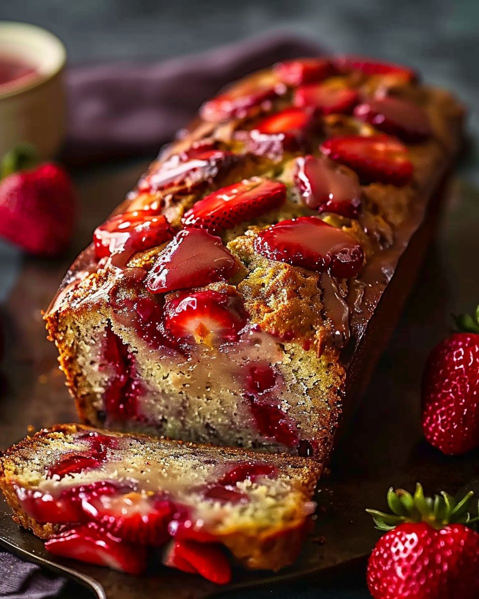 Strawberry Banana Bread 1 Strawberry Banana Bread