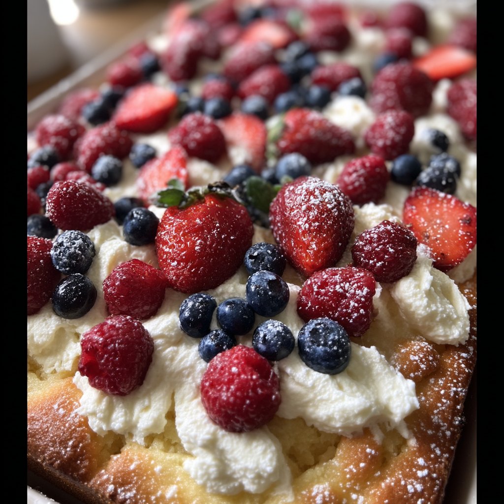 Berry Mascarpone Sheet Cake 4 Berry Mascarpone Sheet Cake