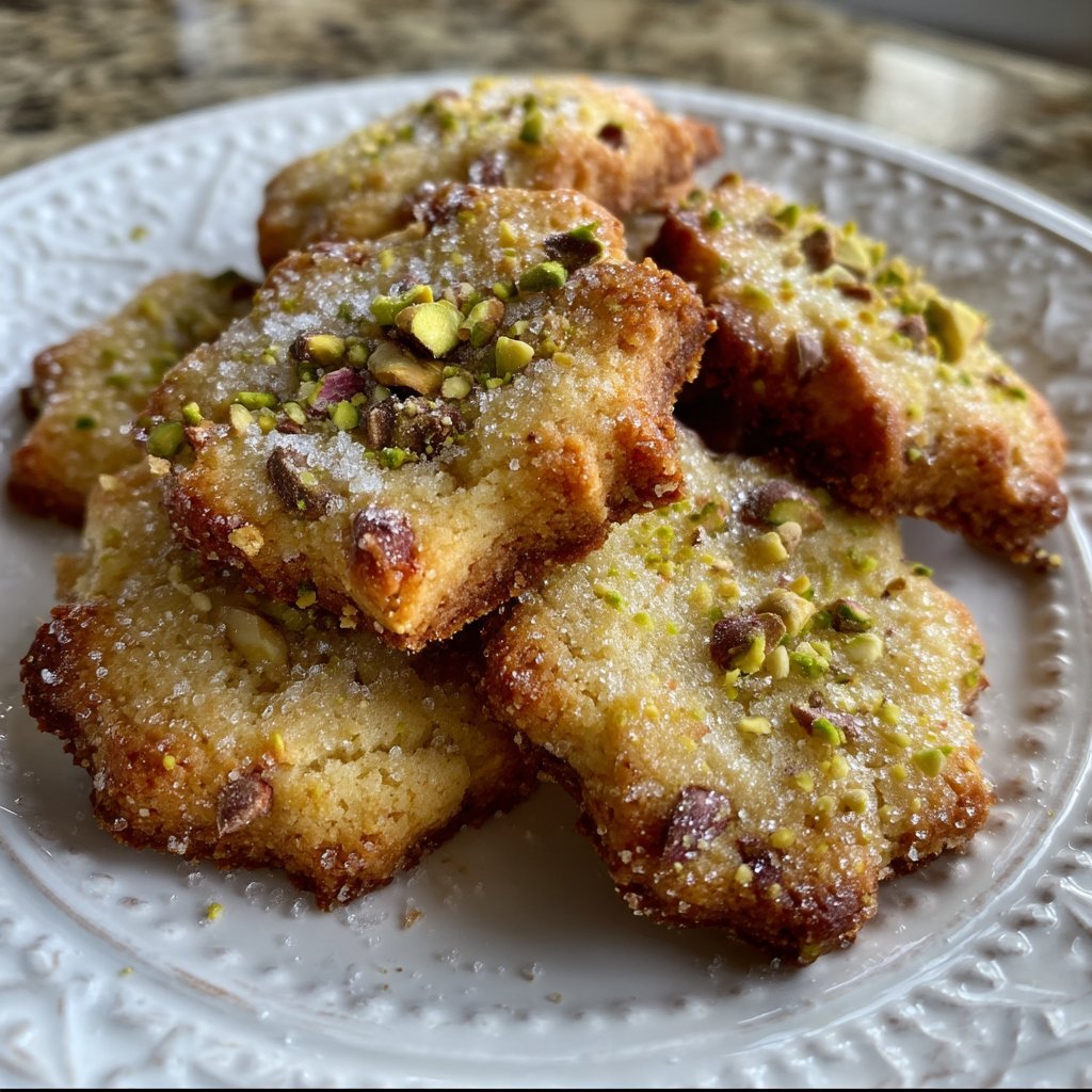 Salted Honey Pistachio Shortbread