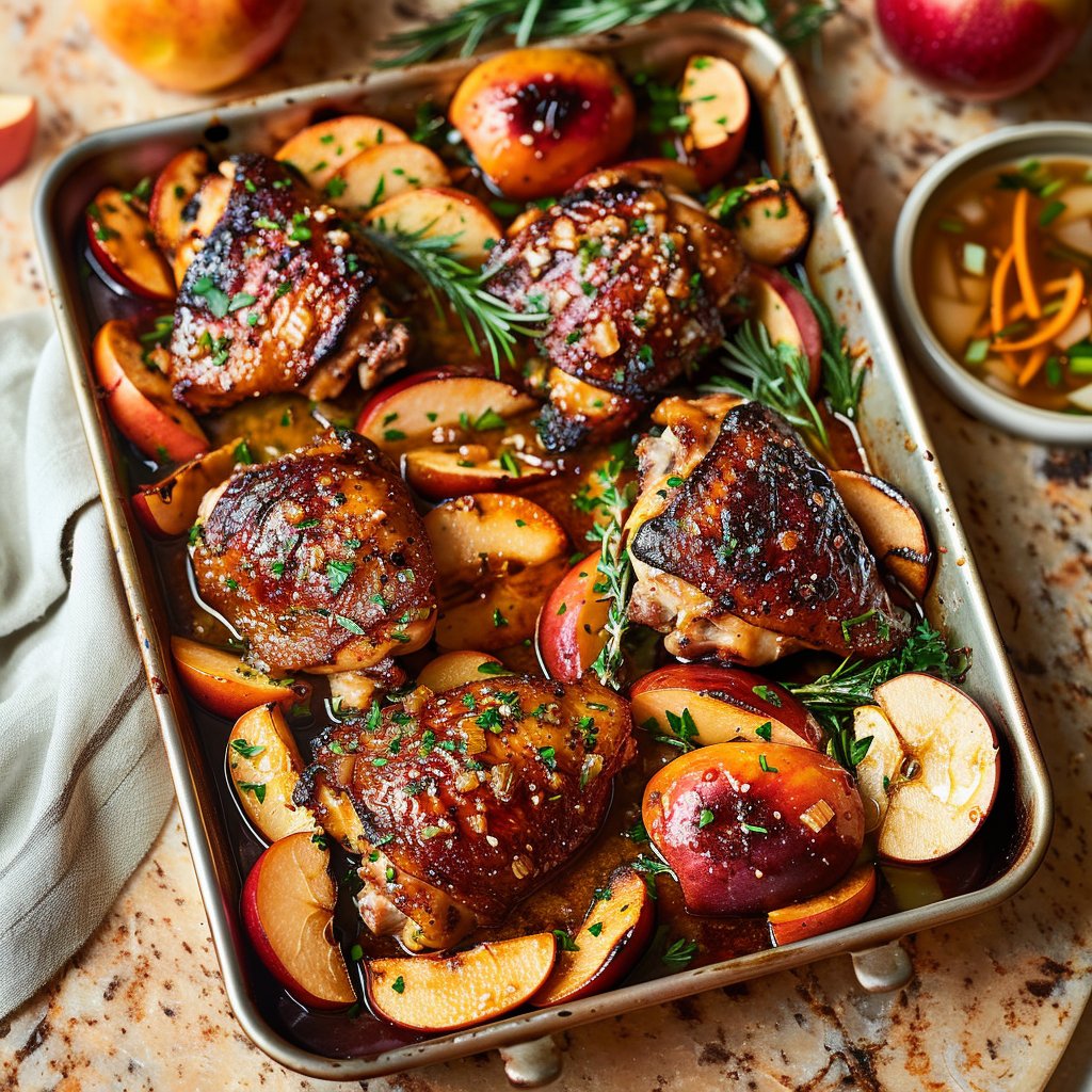 Sheet Pan Apple Cider Glazed Chicken Thighs