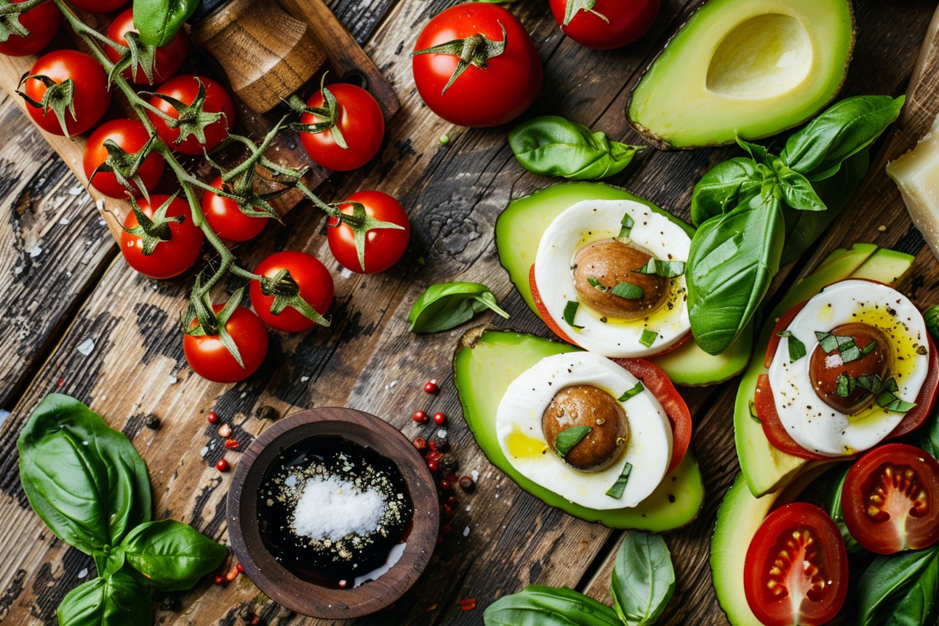 Light Avocado Caprese Salad