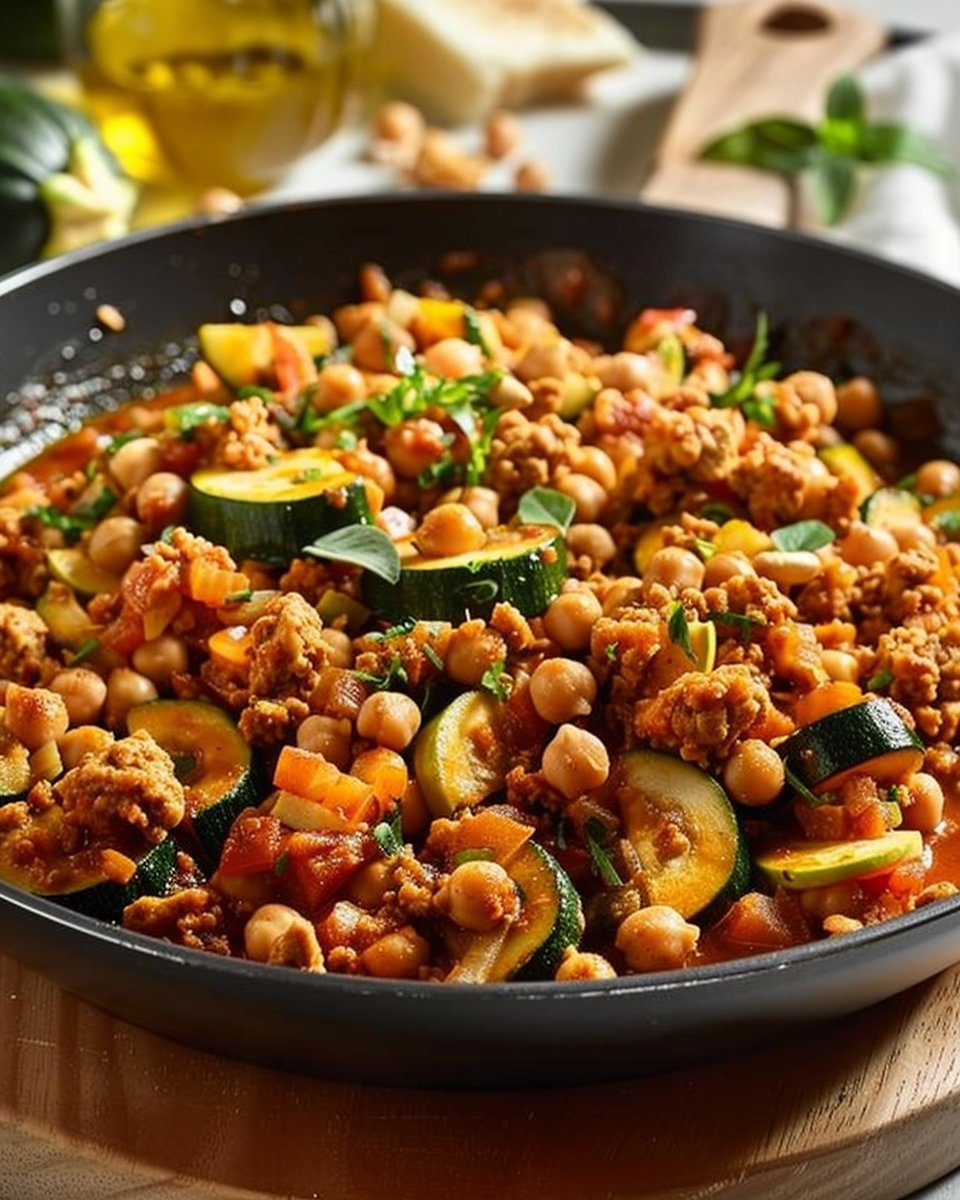 Ground Turkey and Chickpea Zucchini Skillet 2 Ground Turkey and Chickpea Zucchini Skillet