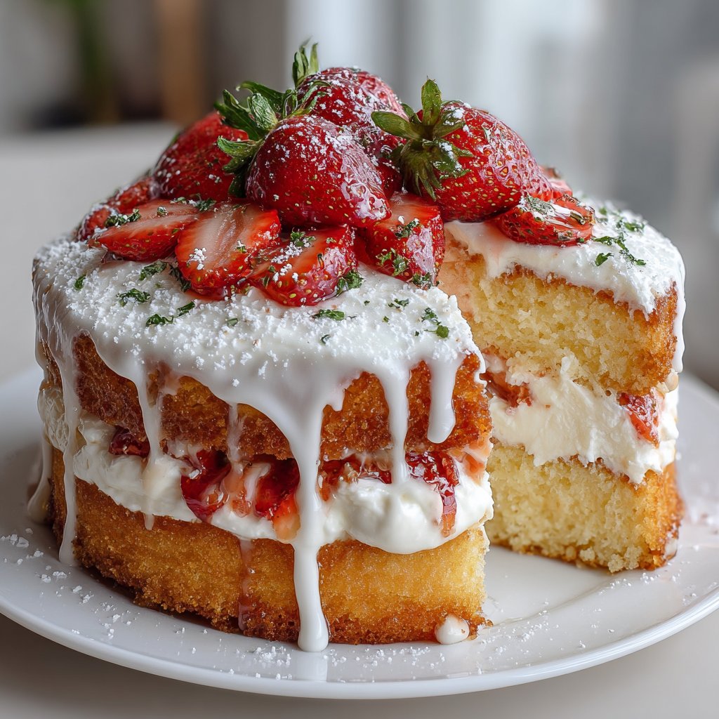 Strawberry Cake with Cream Cheese Frosting