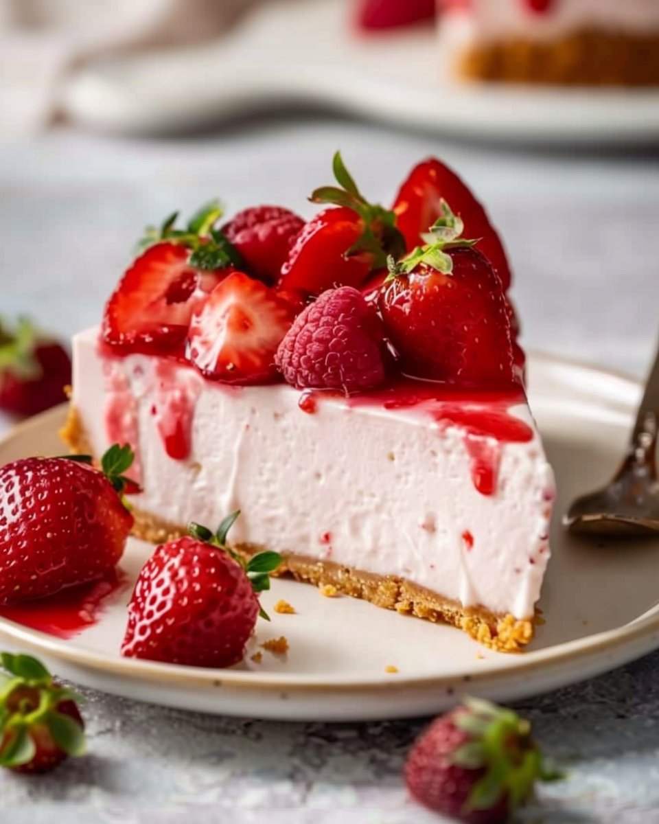 Baked Strawberry Cheesecake