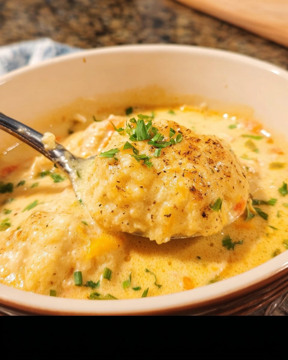 Cremige Hühnersuppe mit Cheddar-Teigwaren