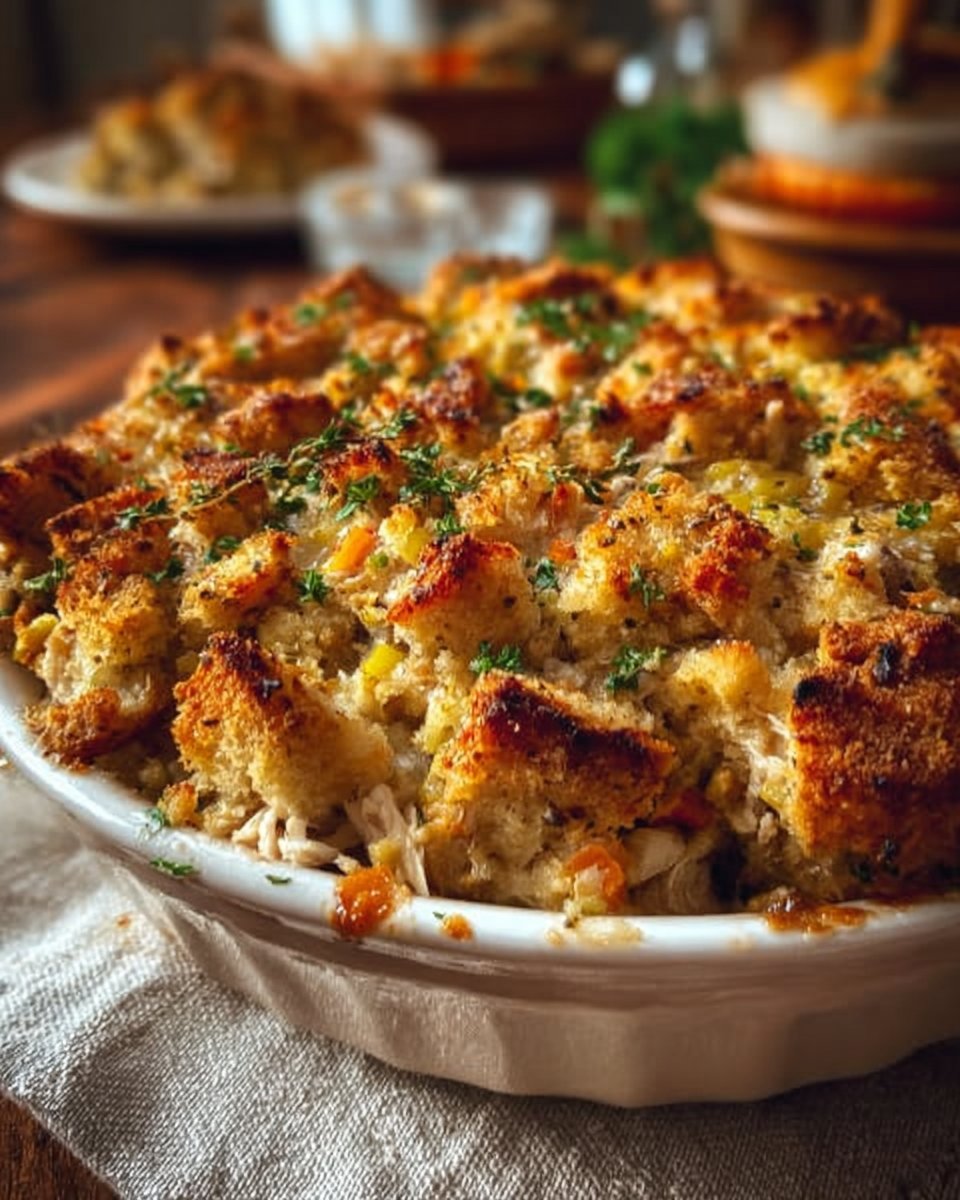 Rotisserie Chicken Stuffing Casserole 1 Rotisserie Chicken Stuffing Casserole