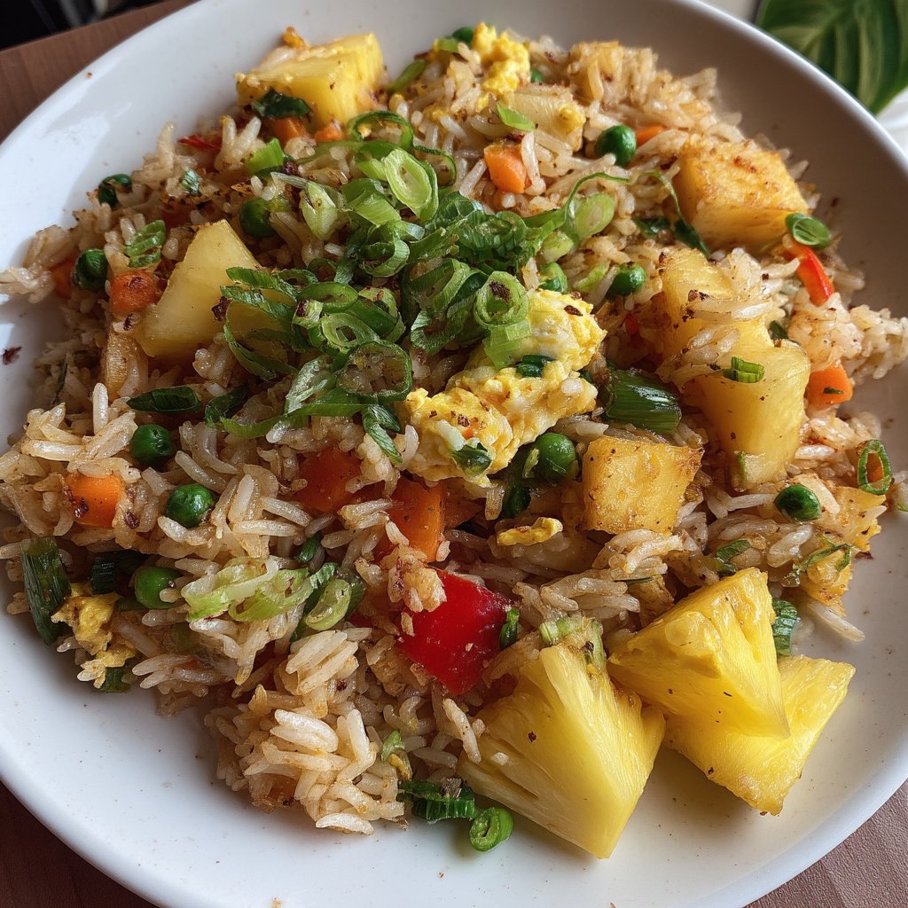 Pineapple Fried Rice (Thai Style) 2 Pineapple Fried Rice (Thai Style)