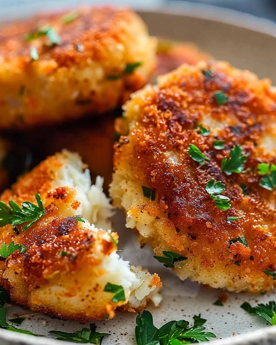 Crispy Air Fryer Fish Cakes with Garlic & Parsley