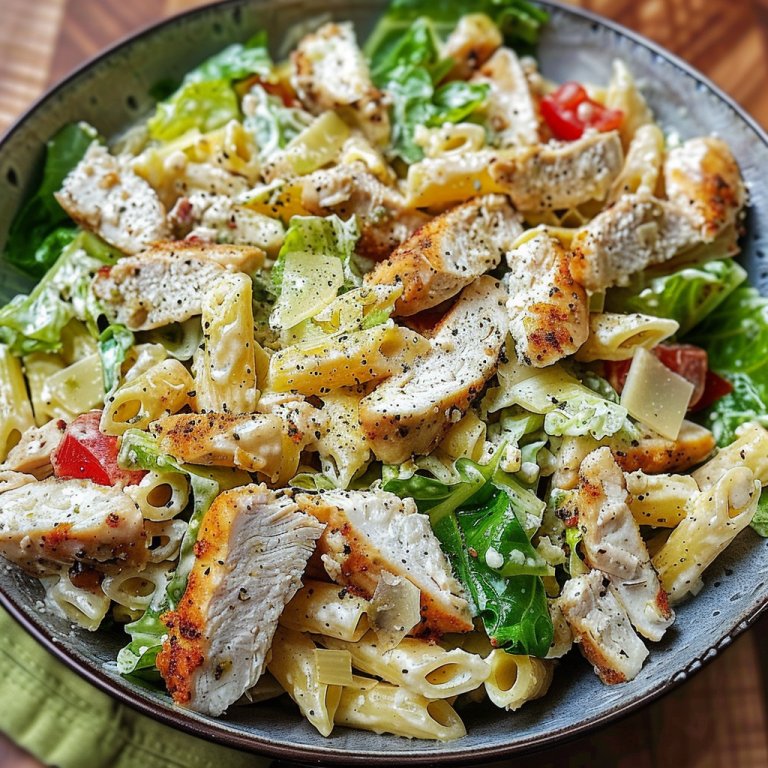 Easy Chicken Caesar Pasta Salad