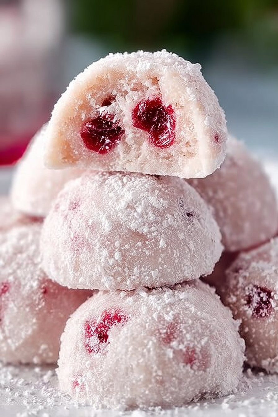 Cherry Snowball Cookies