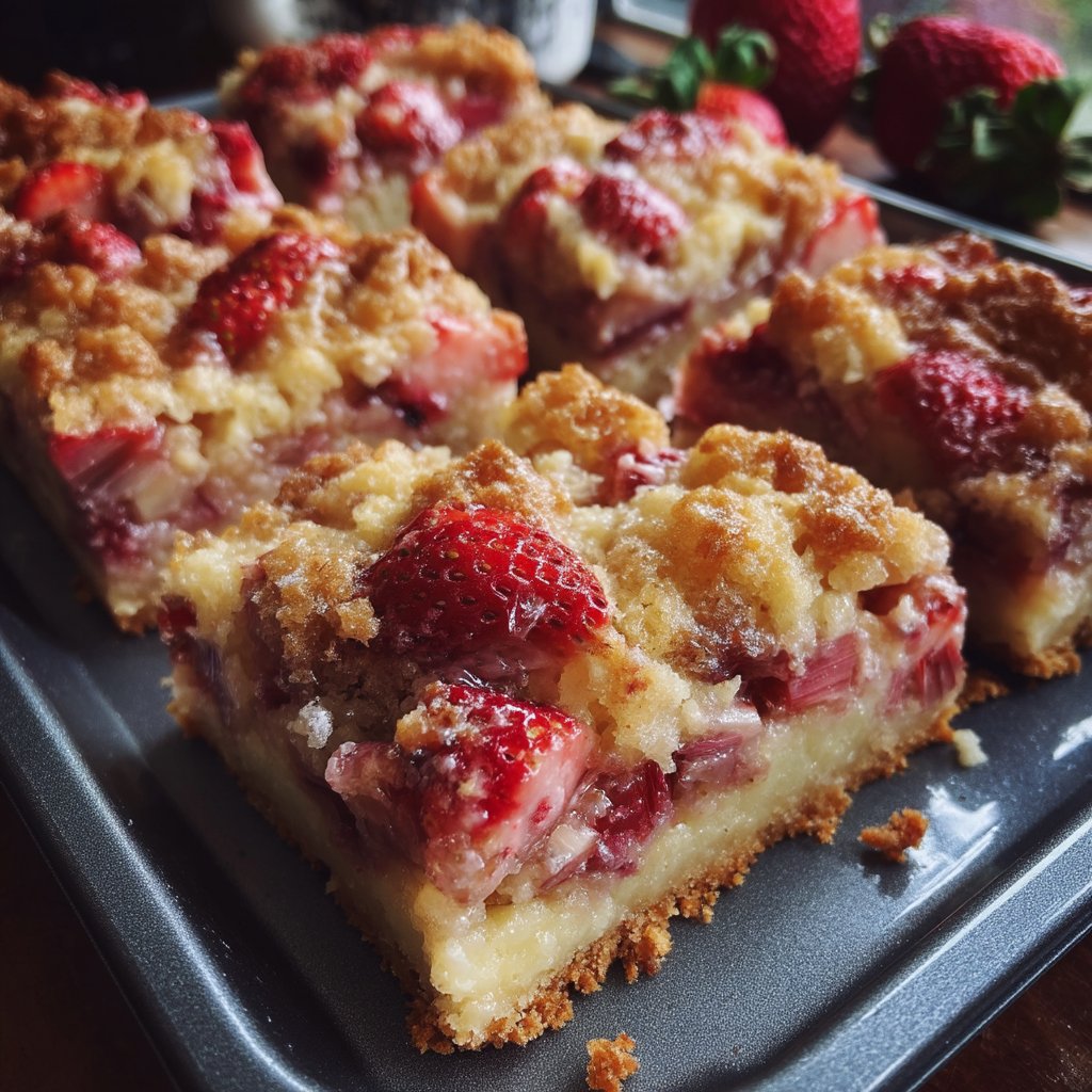 Strawberry Rhubarb Dessert Bars
