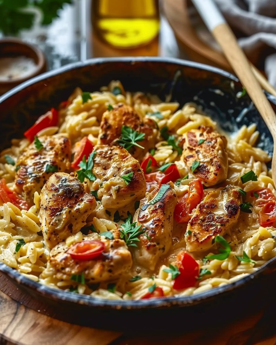 Cajun Chicken Alfredo Orzo