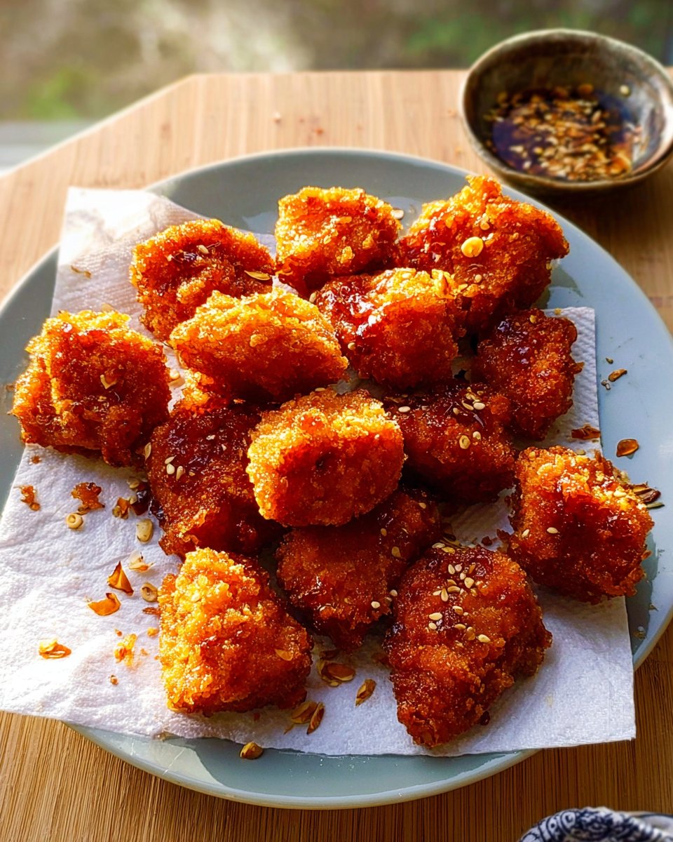 Oven Fried Korean Popcorn Chicken